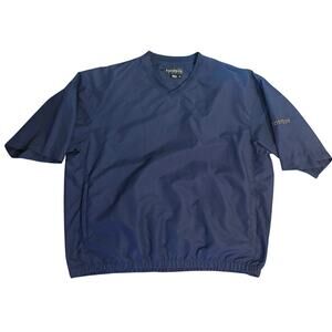 FootJoy Navy Blue Short Sleeve Golf Windbreaker Spring Pullover V-Neck Pockets